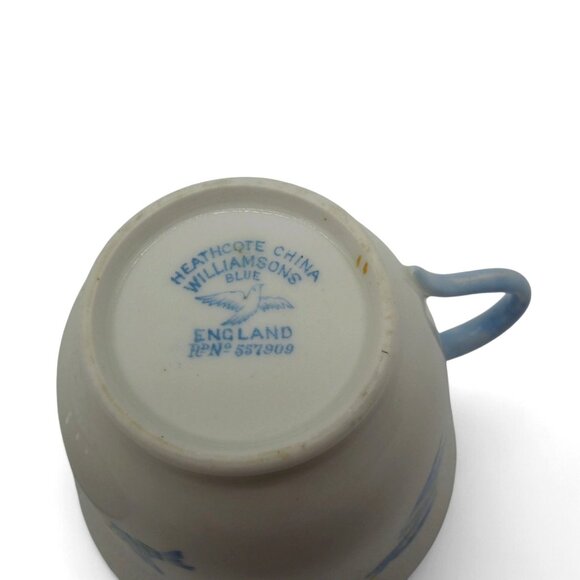 HEATHCOTE Williamsons Blue Bird Cup and Saucer Set 1930s England Vintage - Picture 9 of 12